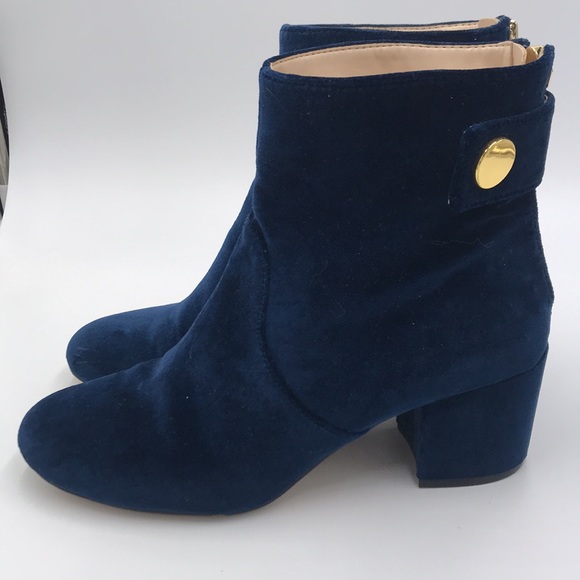 Blue velvet booties ankle boots 7.5 NWQUARRYN - Picture 7 of 11